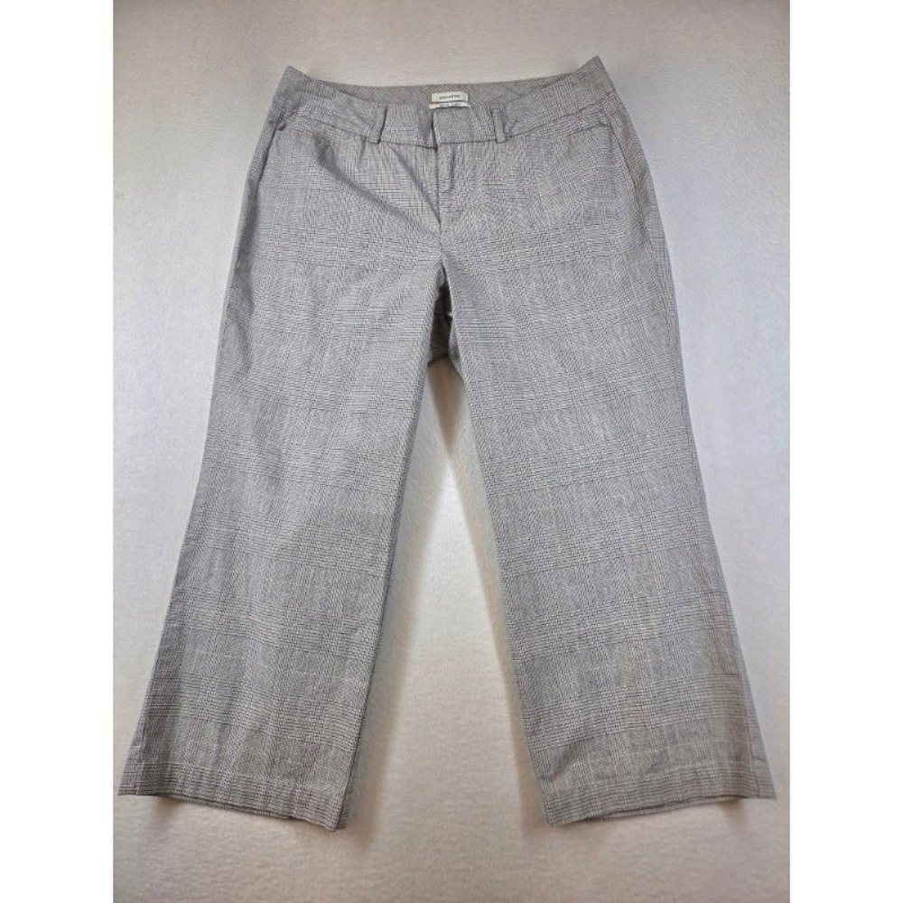 Dockers Metro Capri Pants Womens 8 Gray Plaid Mid Rise Curvy Cropped Trousers